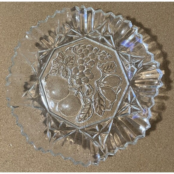 Embossed Fruit Bowl or Centerpiece 11x2' Dish, Antique MCM Federal Glass Co. - Picture 2 of 16